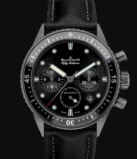 Review Blancpain Fifty Fathoms Watch Review Bathyscaphe Chronographe Flyback Replica Watch 5200 0130 B52A - Click Image to Close